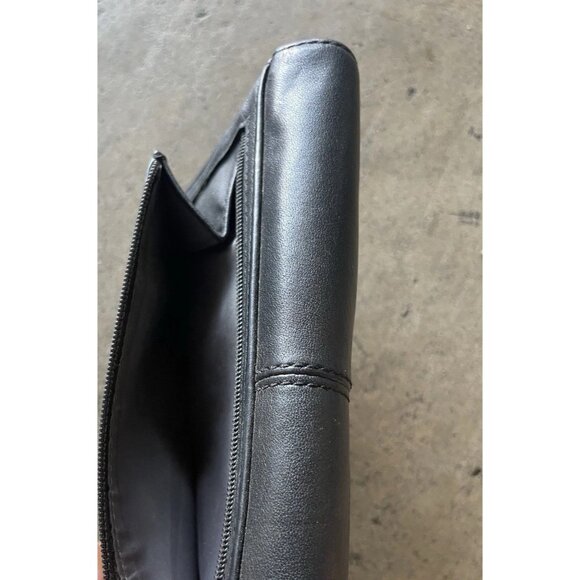 Coach Designer Black Gray Multi Pocket Flap Over Wallet Coin Zipper Pocket SZ 8” - Picture 11 of 16